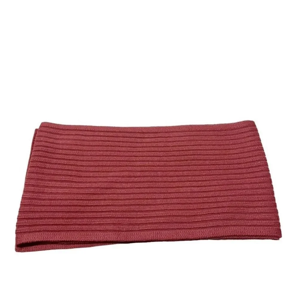 ALL SAINTS NWT Ribbed Knit Rib Mix Wool Blend Scarf Sienna Red 86